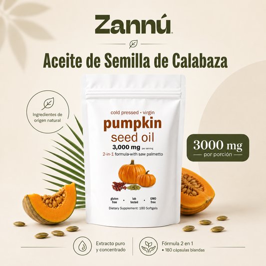 Aceite de Semilla de Calabaza 3000mg con Saw Palmetto | 180 Cápsulas
